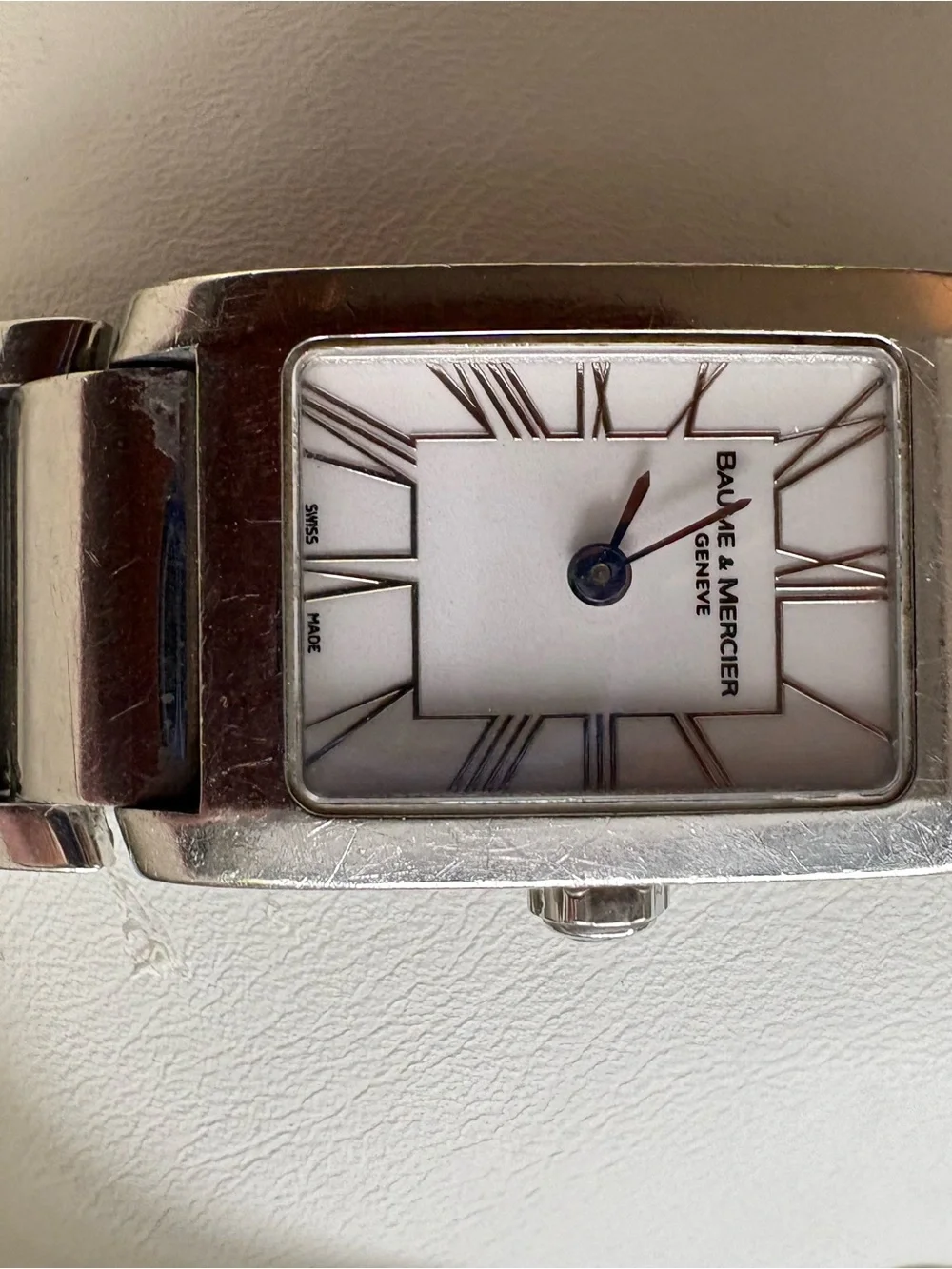 Women’ Baume & Mercier Hampton Classic Silver Rectangular Bracelet Watch
